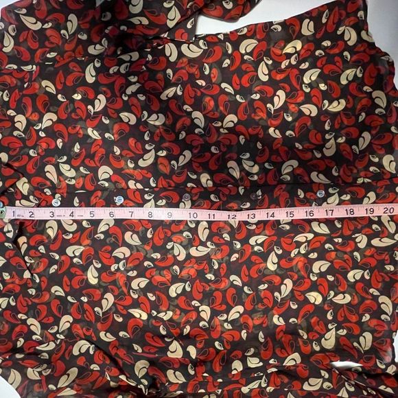 Vintage Limited Silk Blouse Sz M Semi Sheer Retro Y2K Mod - Picture 6 of 10